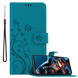 Xiaomi Poco X5 Pro Plånboksfodral Skal Blommor (Blå)