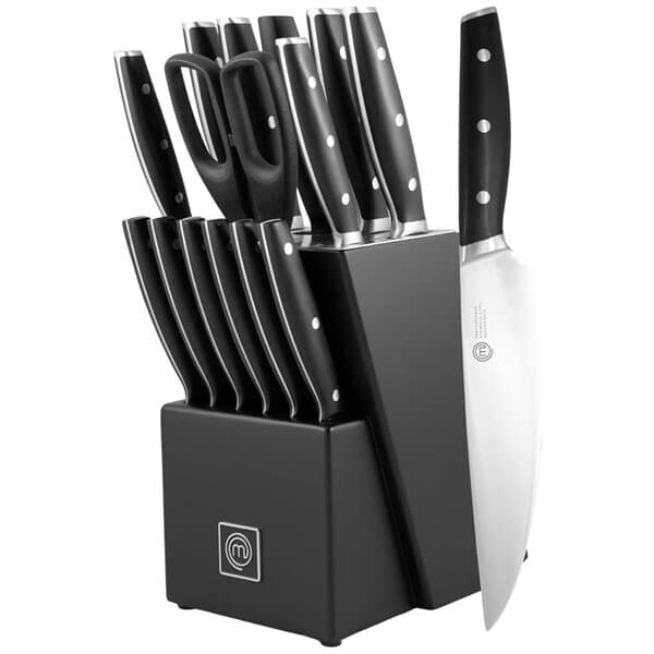 Masterchef Preformance knivsett med 15 kniver i en knivblokk - Svart - Kjent fra MasterChef Norge