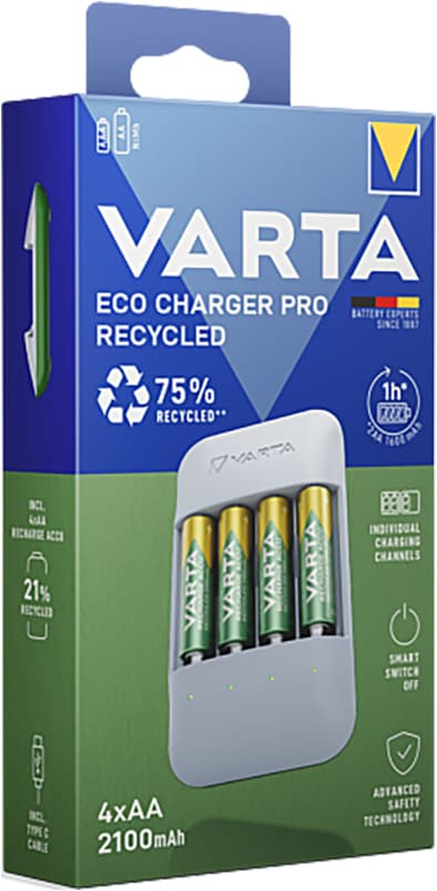 Varta ECO Charger Pro batterioplader 7042384 (hvid)
