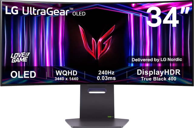 LG UltraGear 34GS95QE 34" OLED buet gamingskærm