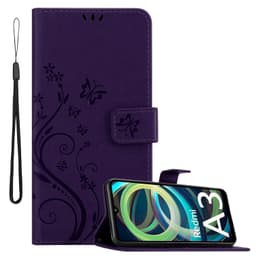 Xiaomi RedMi A3 / A3X Pungetui Cover Blomster (Lilla)