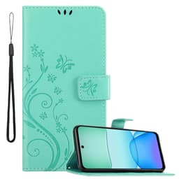 Xiaomi RedMi 13 4G lommebokdeksel Blomster (Turkis)