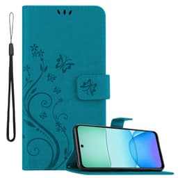 Xiaomi RedMi 13 4G lommebokdeksel Blomster (Blå)