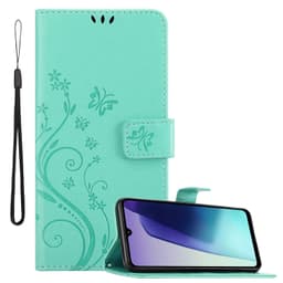 Xiaomi RedMi 14C Plånboksfodral Skal Blommor (Turkos)