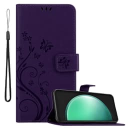 Samsung Galaxy S24 FE Pungetui Cover Blomster (Lilla)