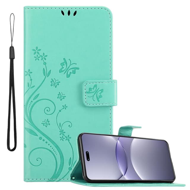 Huawei Nova 13 Pro Pungetui Cover Blomster (Turkis)