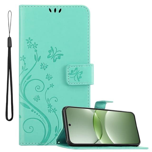 Huawei Nova 13 Pungetui Cover Blomster (Turkis)
