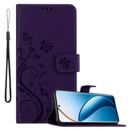 Realme 12 Pro lommebokdeksel Blomster (Lilla)