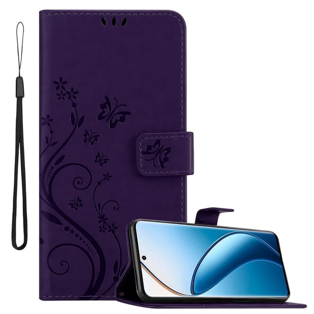 Realme 12 Pro Pungetui Cover Blomster (Lilla)