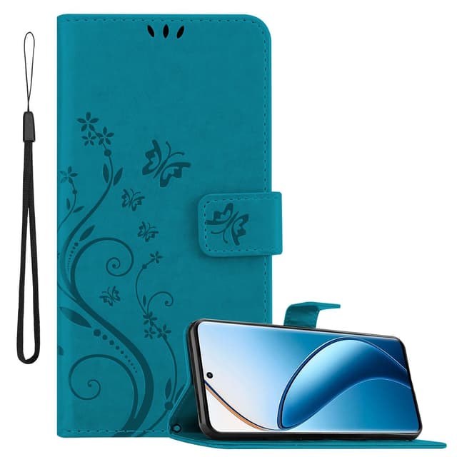 Realme 12 Pro Pungetui Cover Blomster (Blå)