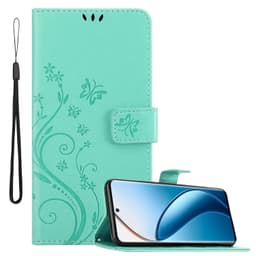 Realme 12 Pro Pungetui Cover Blomster (Turkis)