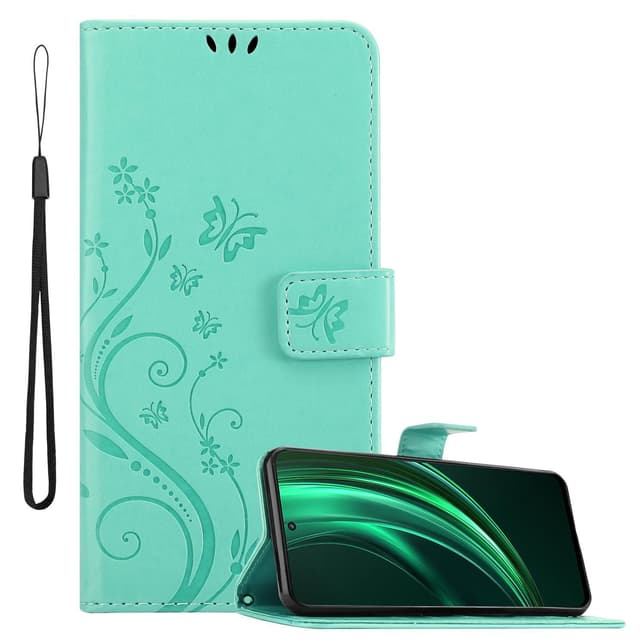 Realme 13 Pungetui Cover Blomster (Turkis)