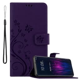 HTC U24 PRO Suojakuori Lompakkokotelo Kukka (Violetti)