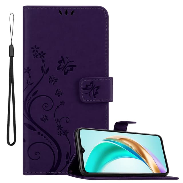 Honor X6b Pungetui Cover Blomster (Lilla)