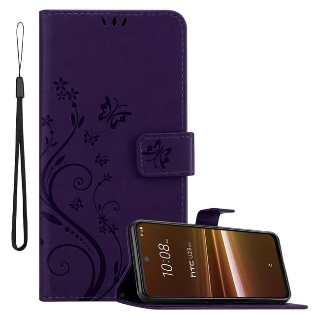 HTC U23 PRO lommebokdeksel Blomster (Lilla)