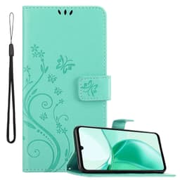 ZTE Blade A35 / A55 lommebokdeksel Blomster (Turkis)