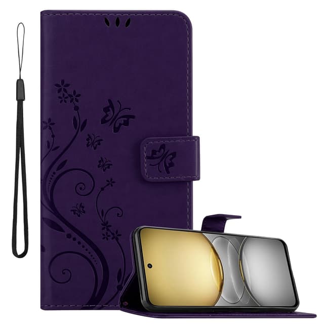 Realme C75 Suojakuori Lompakkokotelo Kukka (Violetti)