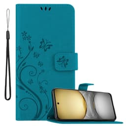 Realme C75 Pungetui Cover Blomster (Blå)