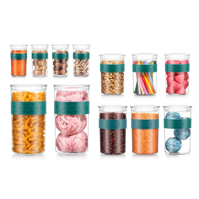 Bodum Lagring krukker satt 4 x 0,25 / 3 x 0,6 / 3 x 1L / 2 x 2L PRESSO