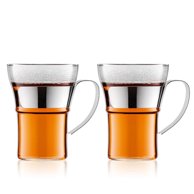 Bodum 2 pk kaffeglass med stålhåndtak ASSAM 0.35 L
