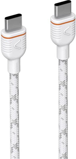 Unisynk USB-C til USB-C ladekabel 2 m (hvit)