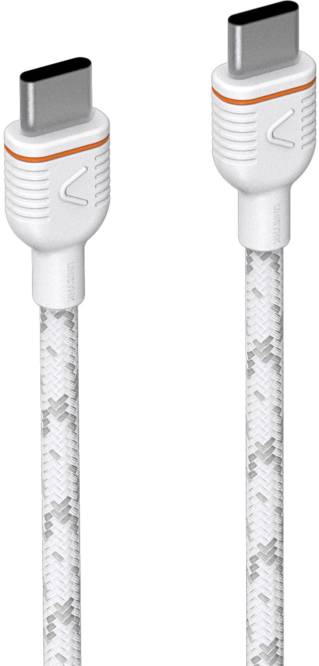 Unisynk USB-C til USB-C-opladerkabel 2 m (hvid)