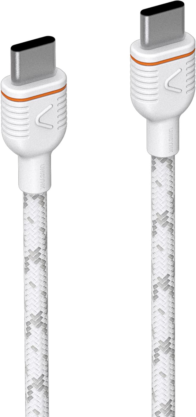 Unisynk USB-C til USB-C-opladerkabel 1,2 m (hvid)