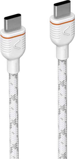 Unisynk USB-C til USB-C ladekabel 1,2 m (hvit)