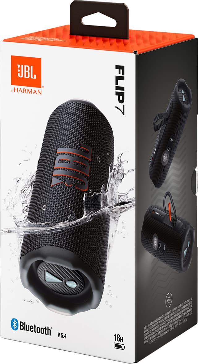 JBL Flip 7 langaton kannettava kaiutin (musta) - Gigantti