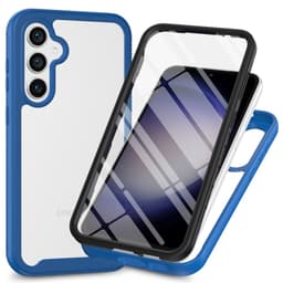 SKALO Samsung A56 5G Shockproof Clear Hybrid+Näytönsuoja Suojakuori - Tummansininen