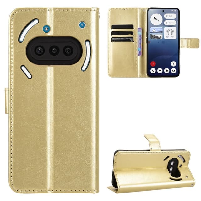 SKALO Nothing Phone (3a) 5G PU-läder Plånboksfodral - Guld - Guld