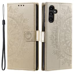 SKALO Samsung A36 5G Mandala Plånboksfodral - Guld