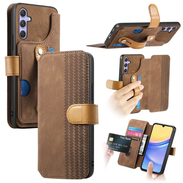 SKALO Samsung A36 5G SW-01 Retro PU-Læder Flip Cover - Brun