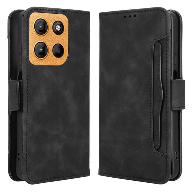 SKALO Motorola Moto G15 Power 6-LOKEROA Lompakkokotelo - Musta