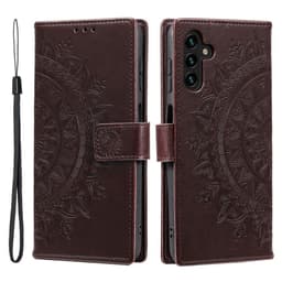 SKALO Samsung A56 5G Mandala Plånboksfodral - Brun