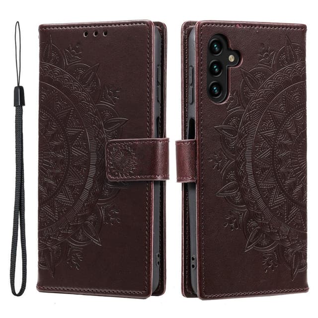 SKALO Samsung A56 5G Mandala Plånboksfodral - Brun