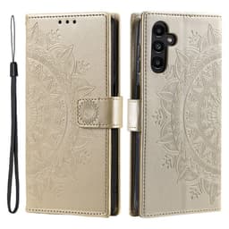 SKALO Samsung A26 5G Mandala Lompakkokotelo - Kulta
