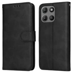 SKALO Motorola Moto G15 Power PU-läder Plånboksfodral - Svart