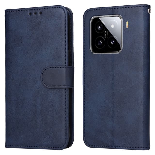 SKALO Xiaomi 15 PU-læder Flip Cover - Blå