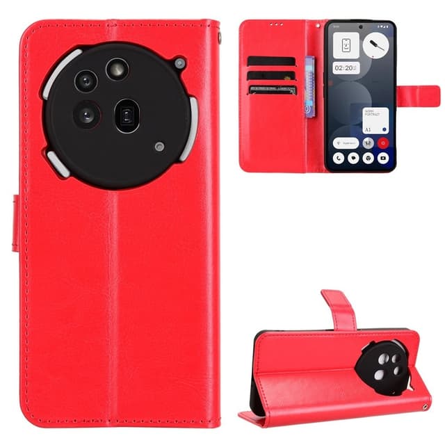 SKALO Nothing Phone (3a) Pro 5G PU-läder Plånboksfodral - Röd - Röd