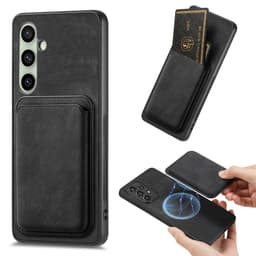 SKALO Samsung A36 5G PU-nahkainen magneettinen korttikotelo Suojakuori - Musta