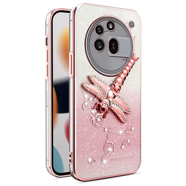 SKALO Nothing Phone (3a) Pro 5G KADEM Dragonfly Glitter Cover - Pink