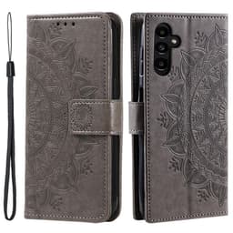 SKALO Samsung A36 5G Mandala Plånboksfodral - Grå