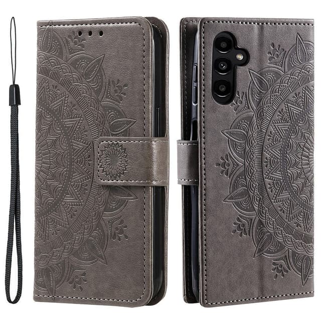 SKALO Samsung A36 5G Mandala Plånboksfodral - Grå