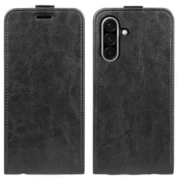 SKALO Samsung A56 5G Vertical Flip PU-Nahka Lompakkokotelo - Musta