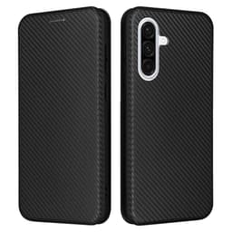 SKALO Samsung A36 5G Carbon Fiber Lompakkokotelo - Musta