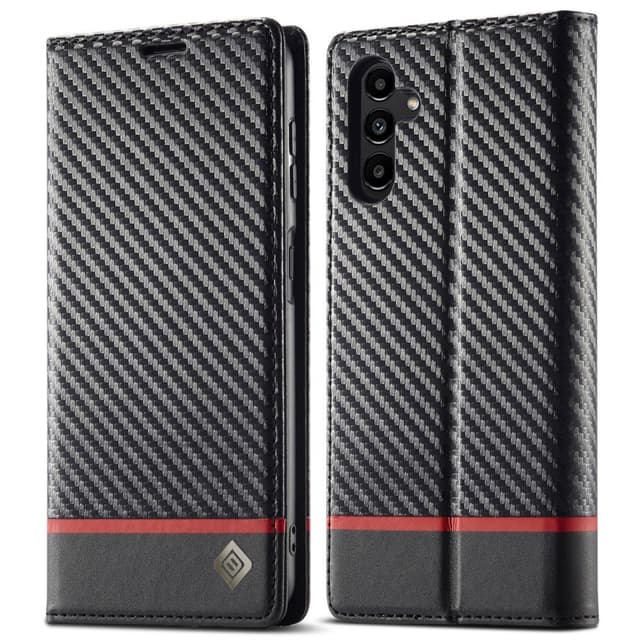 SKALO Samsung A56 5G LC.IMEEKE Carbon Fiber Plånboksfodral - Svart