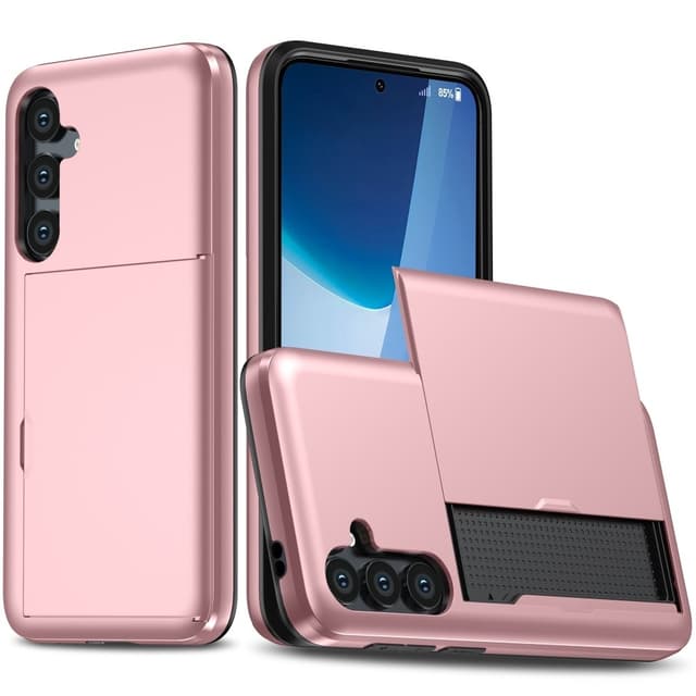SKALO Samsung A56 5G Armor Kortholder Cover - Rosa guld
