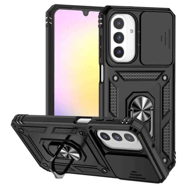 SKALO Samsung A26 5G Armor Metallring Kameraslider Skal - Svart