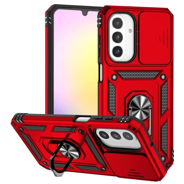 SKALO Samsung A26 5G Armor Metalring Kameraskyder Cover - Rød